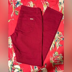 White House Black Market        Feel Beautiful Women's Vibrant Red Skinny Jeans